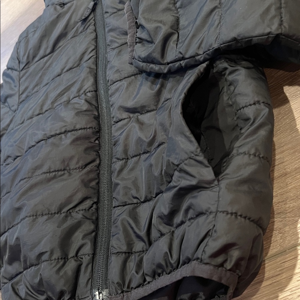 H&M Kids Black Puffer Jacket Size 5T/6 Removable Hood Full Zip Pockets - Picture 8 of 14